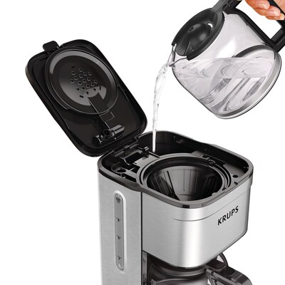 Krups Simply Brew 10-Cups Automatic Drip Coffee Maker, Stainless Steel (KM203D50)