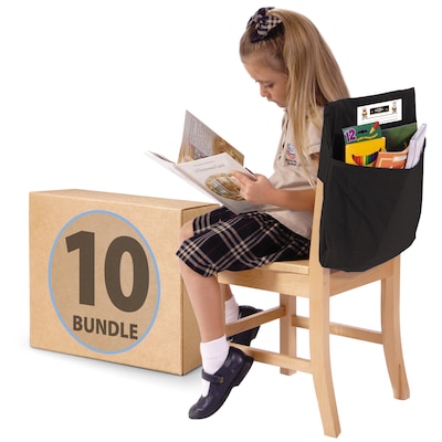 Seat Sack Seat Storage, 16 x 12 x 4, Black, 10/Pack (30112BUNDLE)