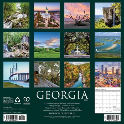 2025 Willow Creek Georgia 12 x 12 Monthly Wall Calendar (46418)