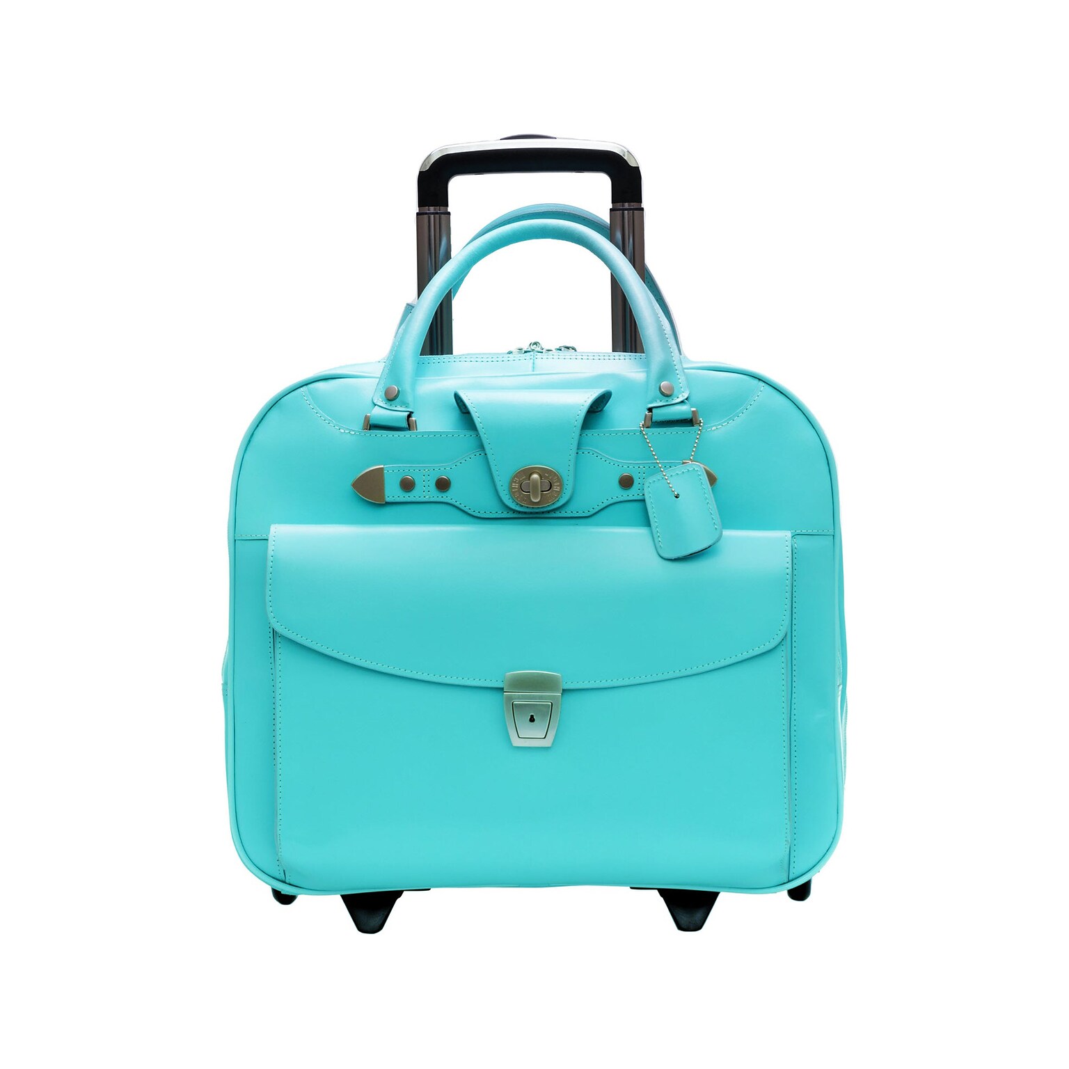 McKlein DENALI 15 Leather Laptop Bag, Aqua Blue (99708)