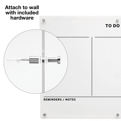 Excello Brands Acrylic Dry-Erase Planning Board, 20" x 30", Black Print (ACRYLBRD-TOD20X30-BLK)