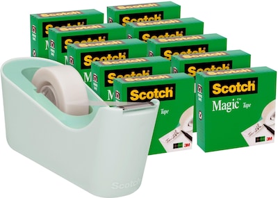 Scotch® Desktop Dispenser w/Tape, Green Mint (MMM810K10C18MNT)