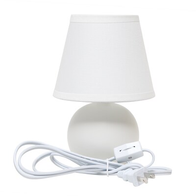 Simple Designs Compact Ceramic Globe 8.66" LED Table Lamp, Off White (LT2008-OFF-LB)