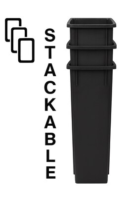 Alpine Industries Plastic Trash Can, 23 Gallon, Black (ALP477-BLK)