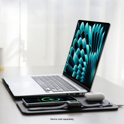 SaharaCase 14" Leather Laptop Sleeve with Wireless Charging, Black (LT00077)