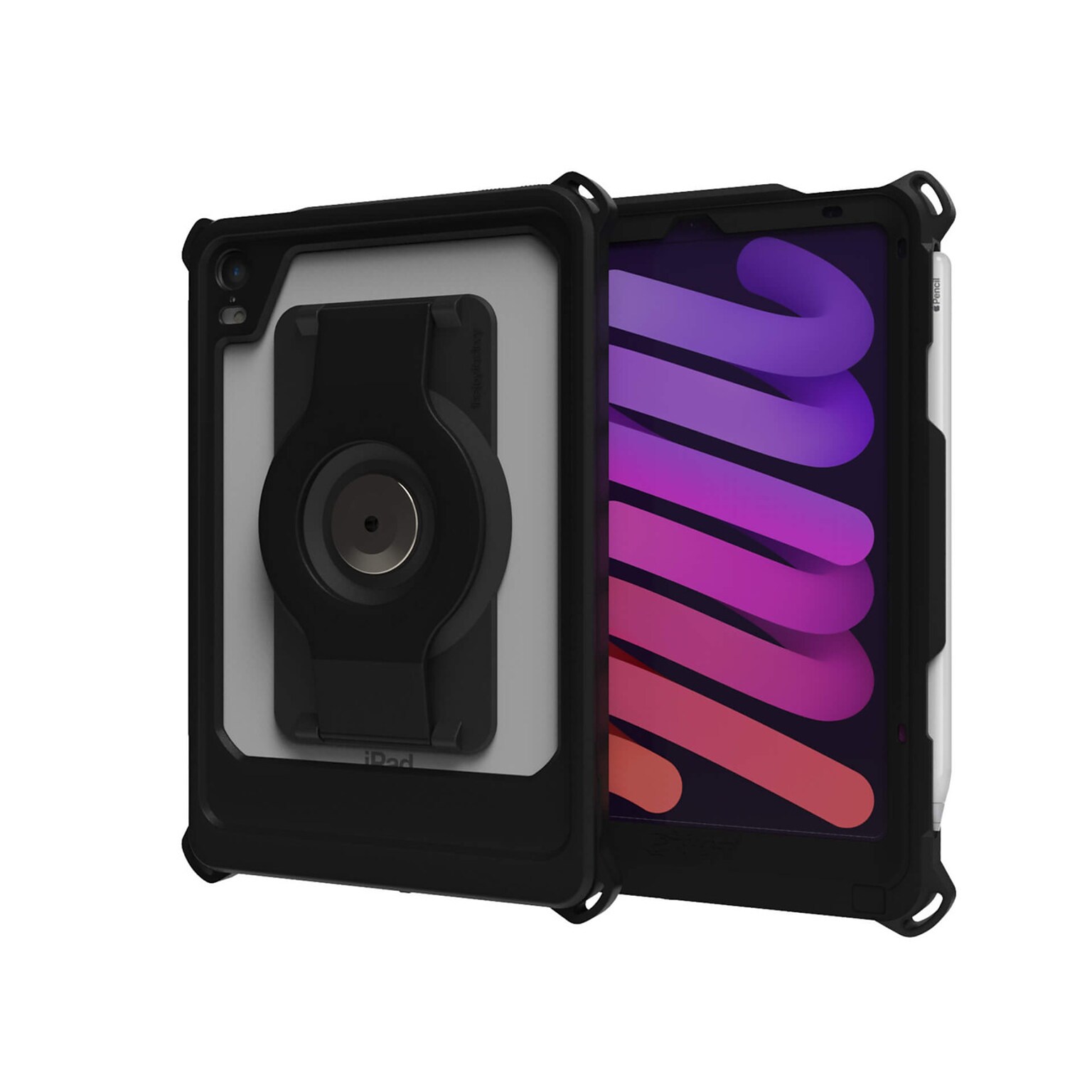 The Joy Factory aXtion Slim MH Polypropylene Transparent 8.3 Rugged Case for iPad mini A17 Pro & 6th Gen, Black (CWA305MH)