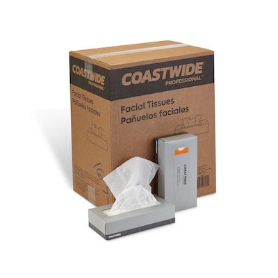 Coastwide Professional™ Facial Tissue, 2-Ply, 100 Sheets/Box, 30 Boxes/Carton (CW57777)