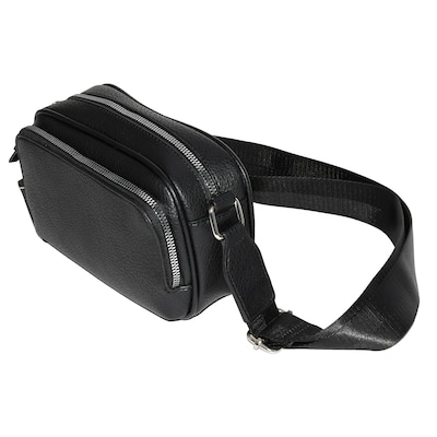 Nicci Cross-Body Bag with Front Zipper Pocket, Black (NH07-BLK)