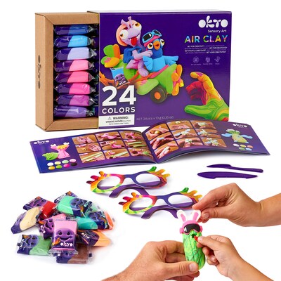 OKTO Air-Dry Clay Set, Assorted Colors, 24/Set (OKT70150)