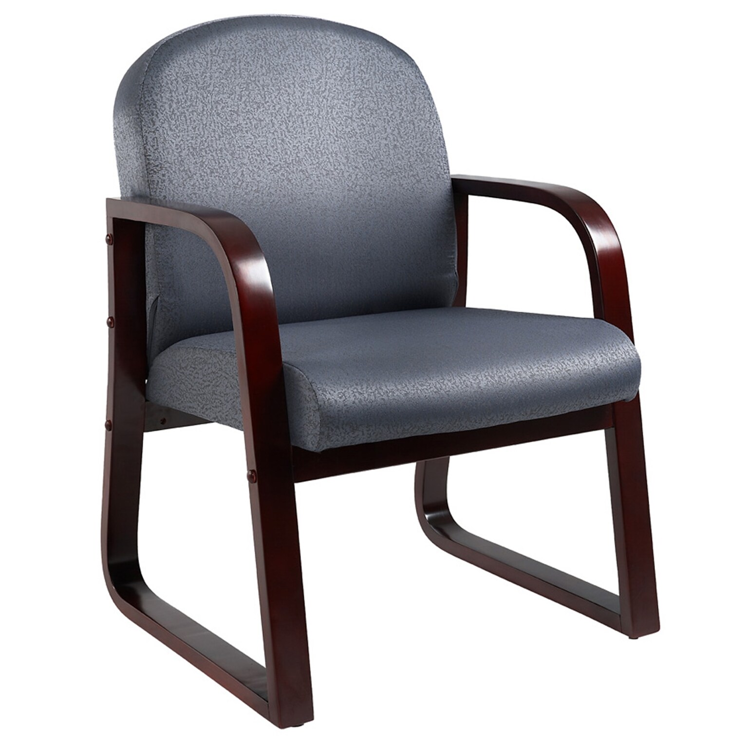 Boss B9570 Series Mahogany Frame Guest Armchair; Grey