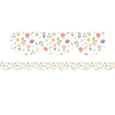 Teacher Created Resources Die-Cut Border Trim, 2.75 x 2.92, Cottagecore, 12/Pack, 6 Packs/Bundle (