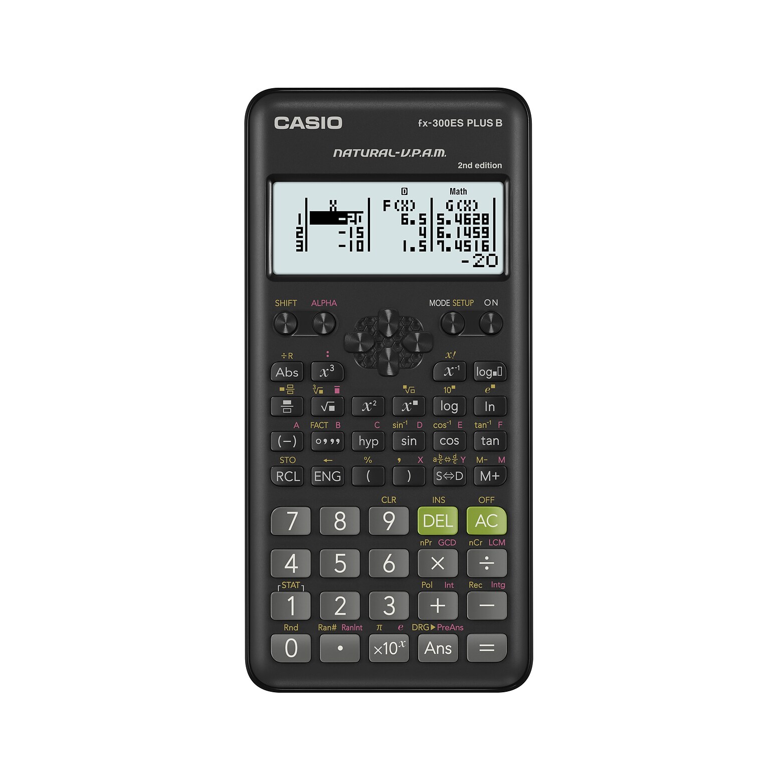 Casio fx-300ES PLUS 2nd Edition 16-Digit Battery Powered Scientific Calculator, Black (FX-300ESPLSB)