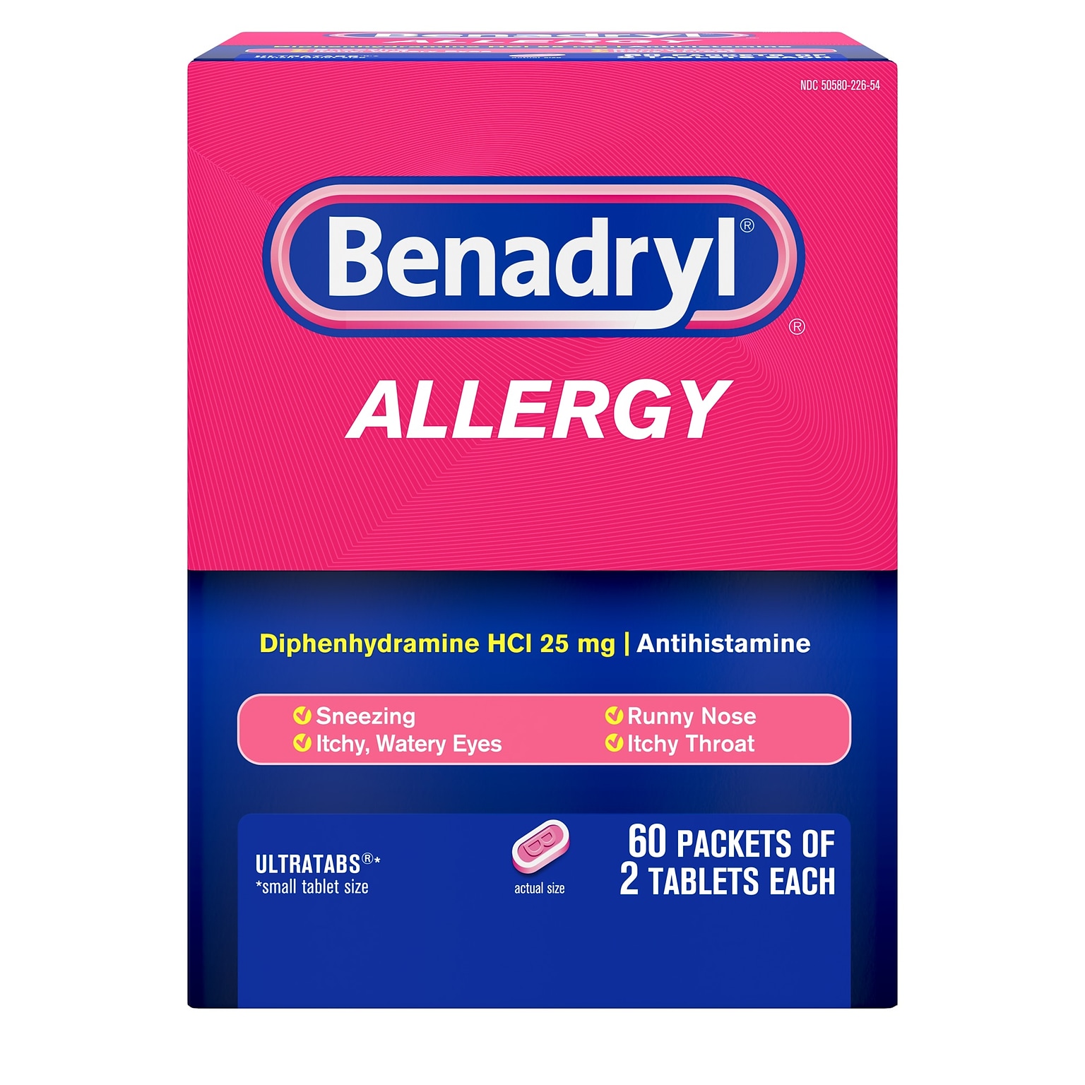 Benadryl Allergy Ultratabs Tablets, 60/Box, 2/Pack (24489863)