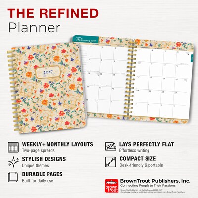 2027 BrownTrout Tuscan Delight 6.5" x 7.8" Calendar Year Weekly Standard Planner, Multicolor (9798330709342)