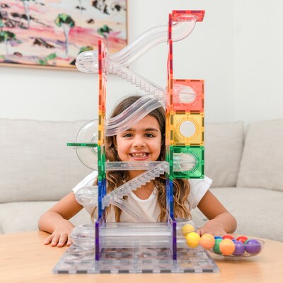Connetix Magnetic Tiles Rainbow Ball Run Pack, 92 Pieces (CNTR00092BR)