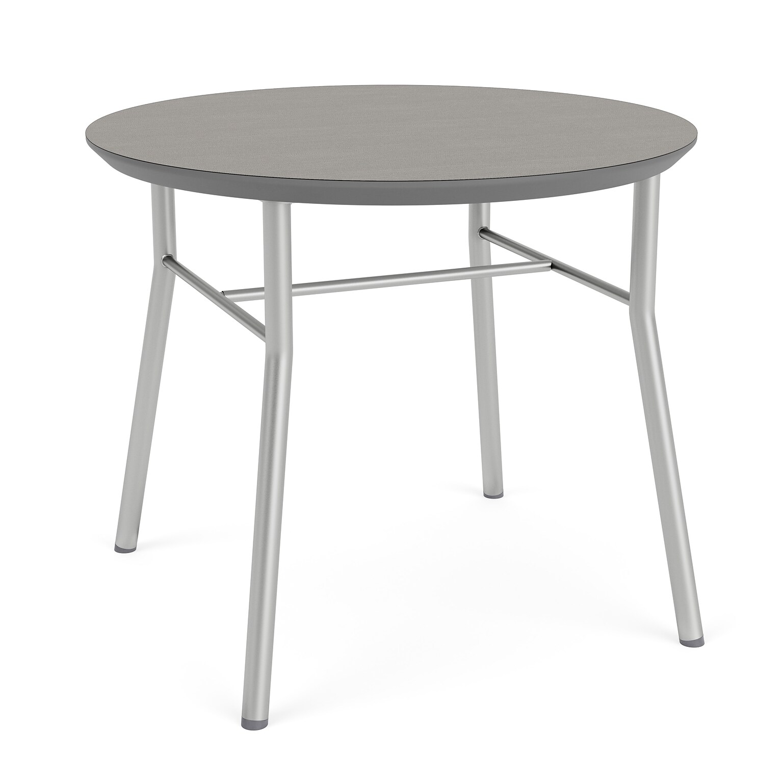 Lesro Chat 24 Dia Laminate Round End Table, Sarum Twill/Silver (CX0524.SSV.TST)