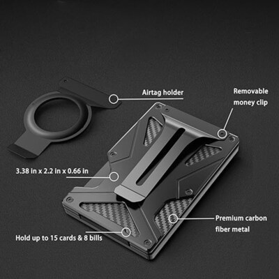 SaharaCase Raider Magsafe Wallet for iPhone, Carbon Black (CP01017)