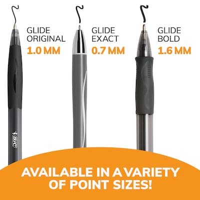 BIC Glide Bold Retractable Ballpoint Pens, Bold Point, 1.6mm, Black Ink, 4/Pack (VLGBP41-BLK)