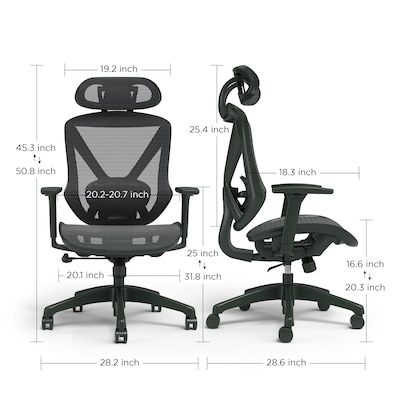 Staples® Dexley Ergonomic Mesh Swivel Task Chair, Black (UN56946)