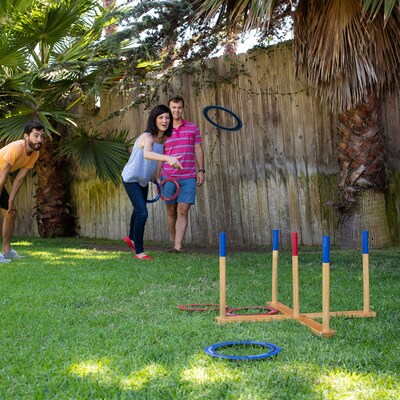 YardGames Giant Ring Toss Lawn Game, Assorted Colors (RINGTOSS-001)