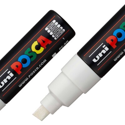 uni POSCA PC-8K Water-Based Paint Markers, Broad Tip, White (PC8KWHITE)