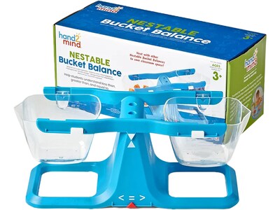 hand2mind Nestable Bucket Balance, Blue/White (93402)