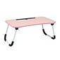 Mind Reader 13.75" x 23.5" MDF/Metal Lap Desk/Laptop Stand With Folding Legs, Pink (LBSTUDY-PNK)