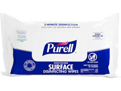 PURELL Healthcare Disinfecting Wipes, 72 Wipes/Pack (9370-12)