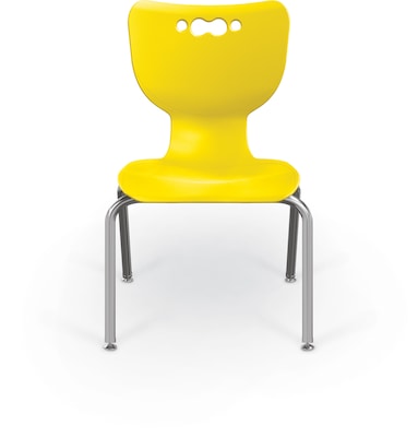 MooreCo 14" Hierarchy Student Chair with 4 Legs, Yellow/Chrome Base (703673595445)