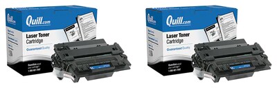 Quill Brand® Remanufactured Black Standard Yield Toner Cartridge Replacement for HP 55A, 2/Pk (CE255