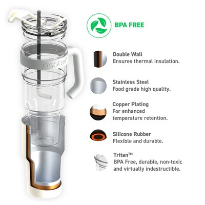 ASOBU Explorer Stainless Steel, 34 oz., White, (ADNASM80W)