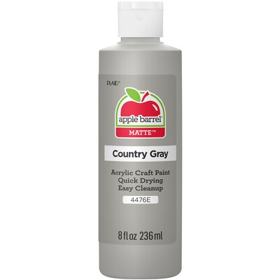 Apple Barrel Acrylic Paint Matte, 8oz., Country Gray, 6/Pack (APP4476E-6)