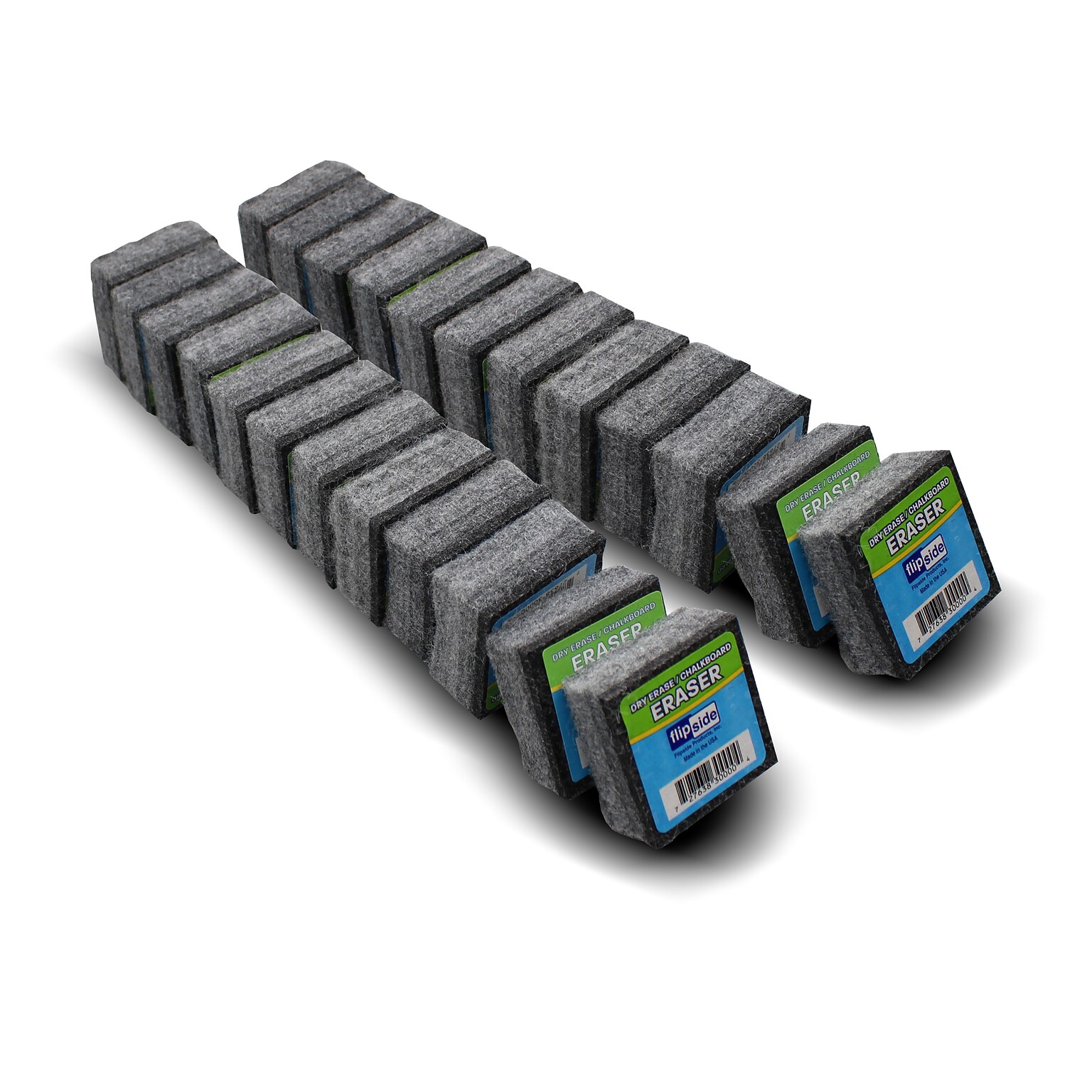 Flipside Dry-Erase Eraser, Gray, 24/Pack (32000)