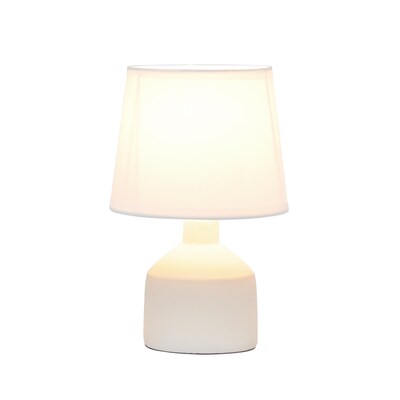 Simple Designs Mini Bocksbeutal Concrete Table Lamp, Off White (LT2080-OFF)