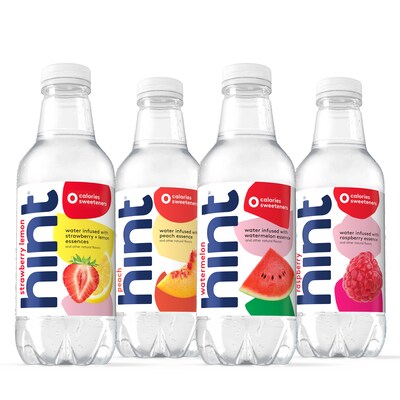 Hint Red Variety Pack Purified Water, 16 oz., 12 Bottles/Carton (00226)