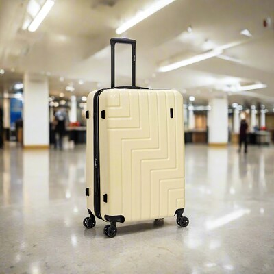 DUKAP Zahav 28.52" Hardside Suitcase, 4-Wheeled Spinner, TSA Checkpoint Friendly, Sand (DKZAH00L-SAN)
