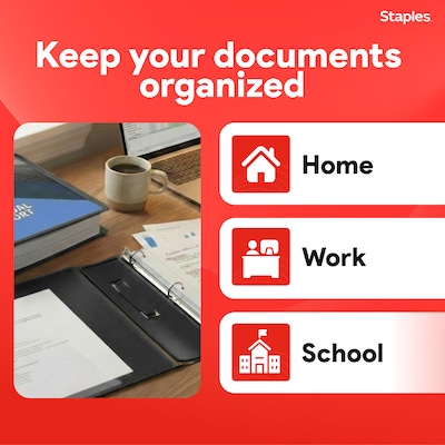 Staples 3" 3-Ring Better Binder, D-Ring, Black (ST55888-CC)