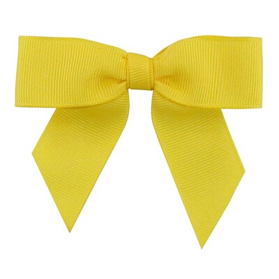 JAM Paper Grosgrain Bows, Lemon, 100/pack (52640349298)