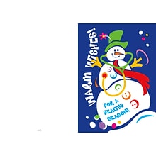 Warm wishes - for a healthy season - snowman - 7 x 10 scored for folding to 7 x 5, 25 cards w/A7 env