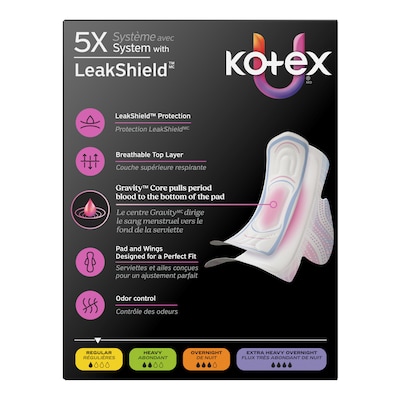 U by Kotex Security Regular Ultra thin Pad with Wings, Unscented, 36/Pack (58252)