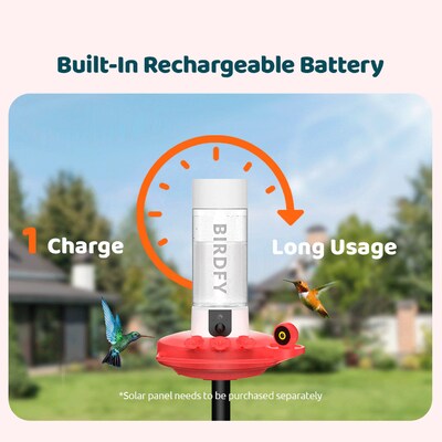 Birdfy Smart Hummingbird Feeder Duo with 2 Cameras, Solar Panel and Free AI Lifetime Subscription, Red (EPPAMBNI8501110)