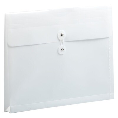 JAM Paper Premium Plastic Document File, Letter, White, 3/Pack (218B1WHX3)