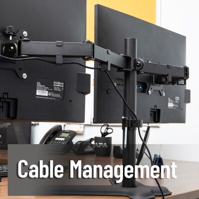 Mind Reader Freestanding Dual Monitor Desk Mount, Black (DARB-BLK)