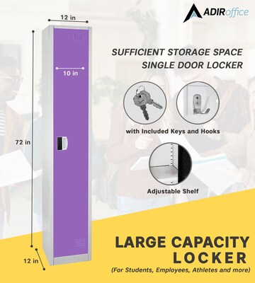 AdirOffice 72H Single Tier Purple Storage Locker (ADI629-201-PUR-DL)