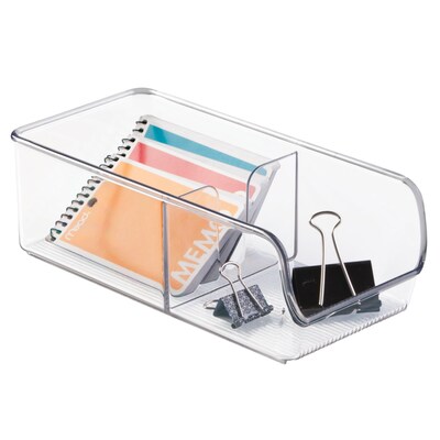 iDESIGN 2-Compartment Plastic Desk Organizer, Clear, 2 Piece (28194M2)