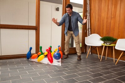 Champion Sports Plastic Bowling Pin Set, Assorted Colors, 10/Set (CHSBP10CLR)