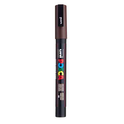 POSCA PC-3M Water Based Paint Marker, Fine Bullet Tip, Dark Brown, 3/Pack (UBCPC3MDARKBROWN-3)