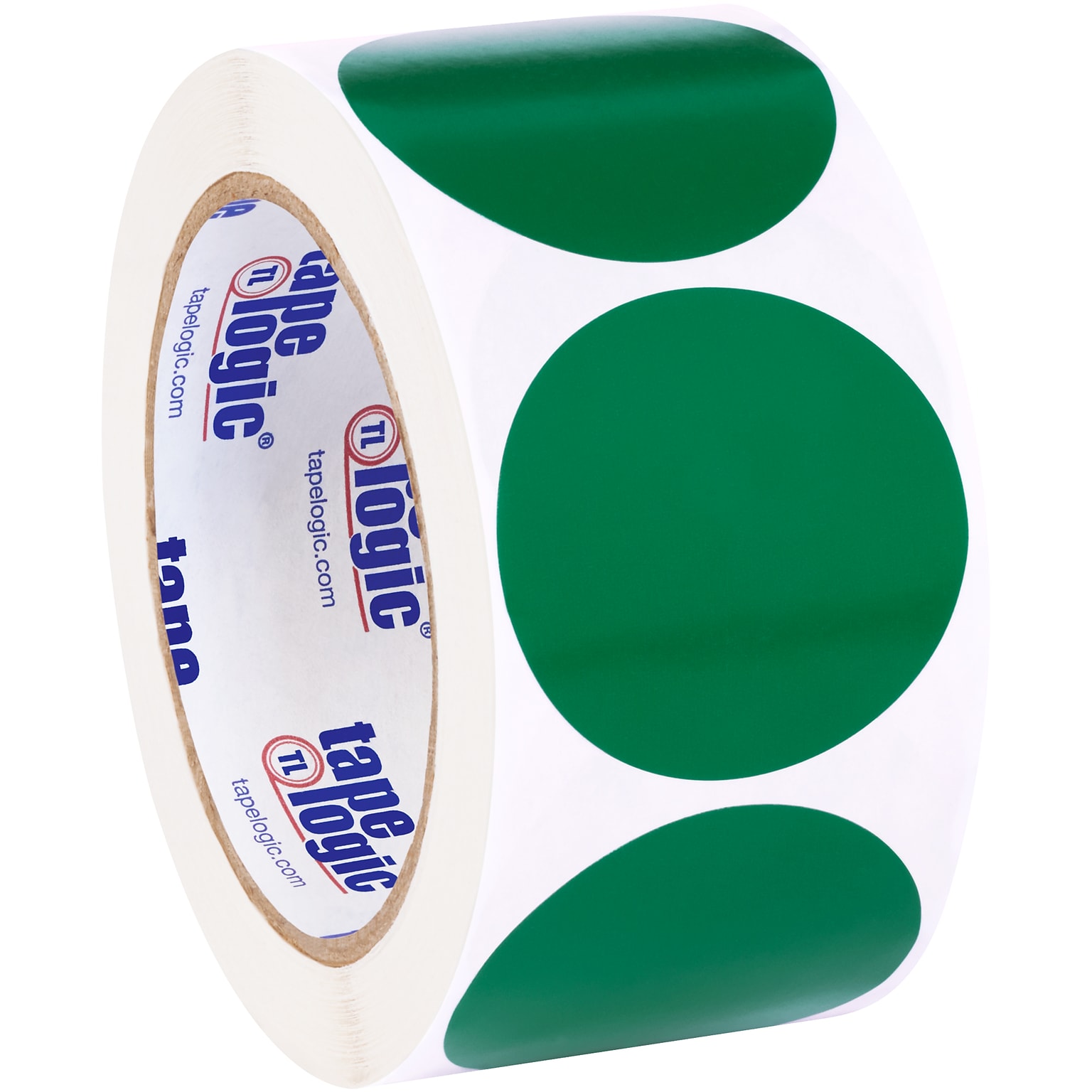 Tape Logic 2 Circle Inventory Label, Green, 500/Roll (DL613D)