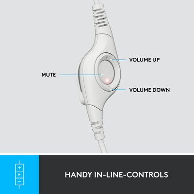 Logitech H390 Noise Canceling Stereo Headset, White (981-001285)
