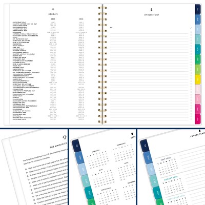 2025-2026 AT-A-GLANCE Simplified by Emily Ley Happy Stripe 8.5" x 11" Academic Year Weekly & Monthly Planner, Plastic Cover